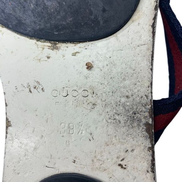 Gucci GG Web Stripe Thong Sandals EU 38.5 US 8.5 White Flip Flop Slide Flat Heel - Picture 12 of 12